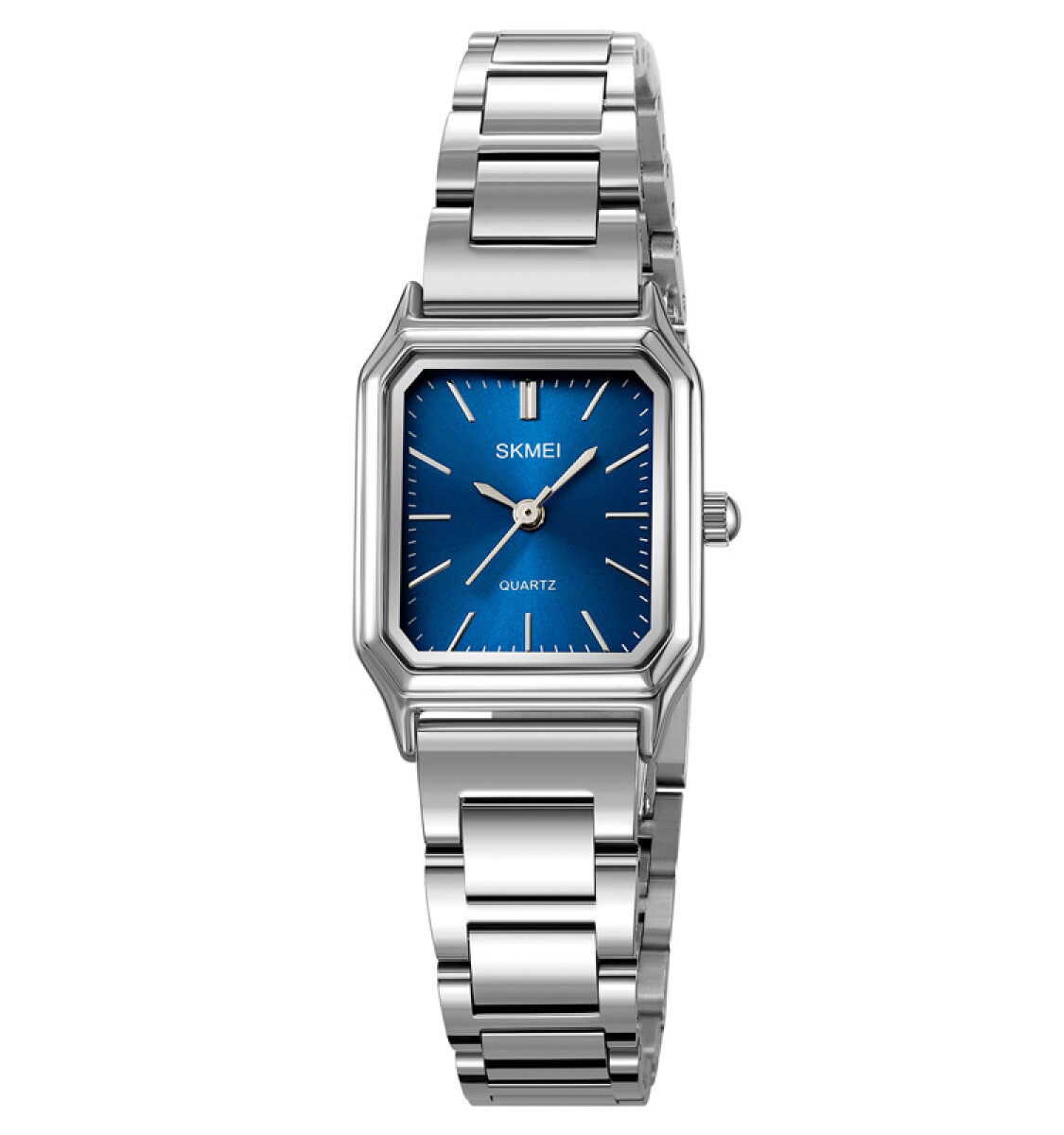 Reloj Skmei 2237sibu Mujer Analógico Plateado Con Esfera Azul 