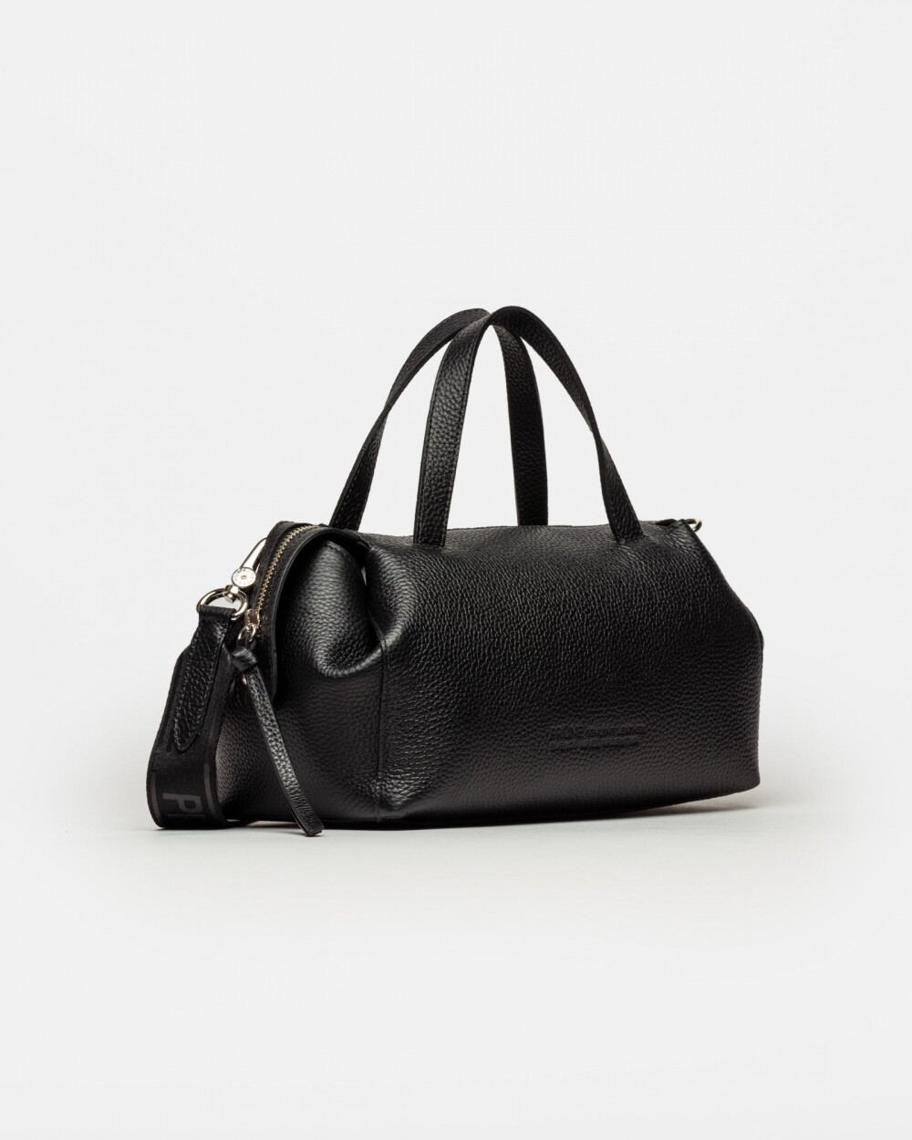 Cartera de mano Resort en cuero graneado Negro