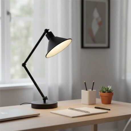 Lampara De Mesa D26X41Cm Cono Metal Negro