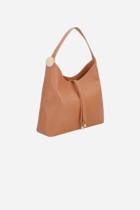 Cartera grande de cuero Lina Caramelo