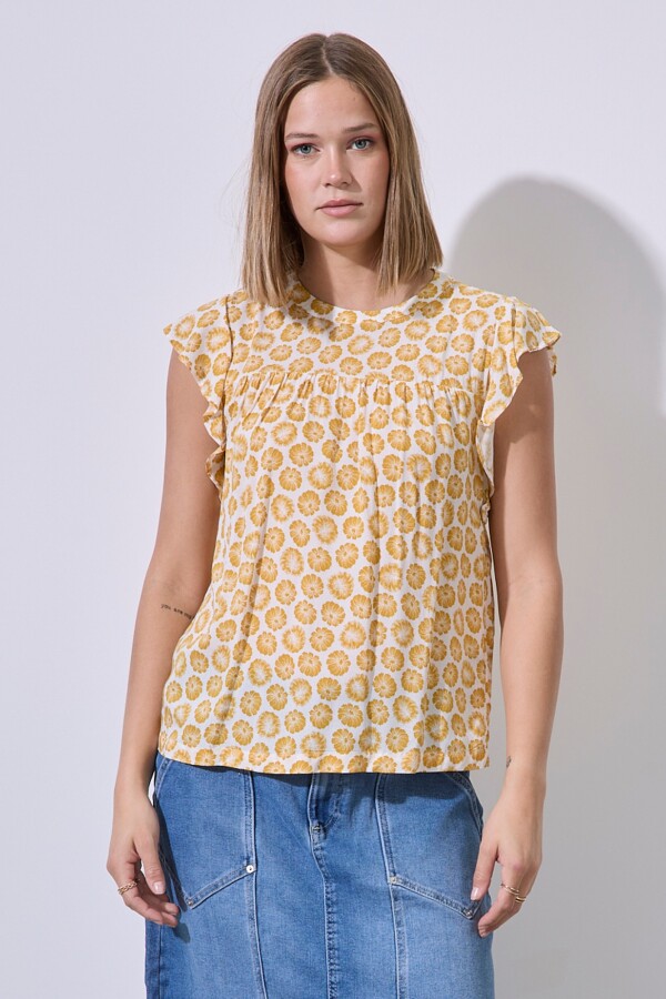 Blusa Manga Volados MULTI/AMARILLO