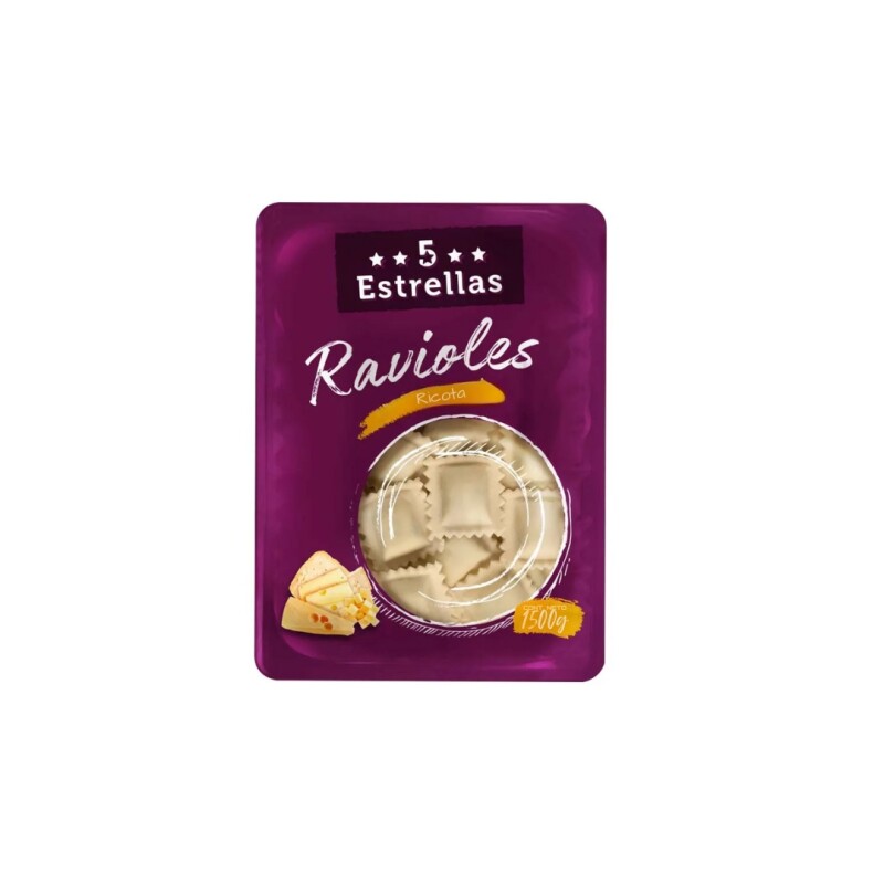 Ravioles de ricotta 5 Estrellas - 1,5 kg Ravioles de ricotta 5 Estrellas - 1,5 kg