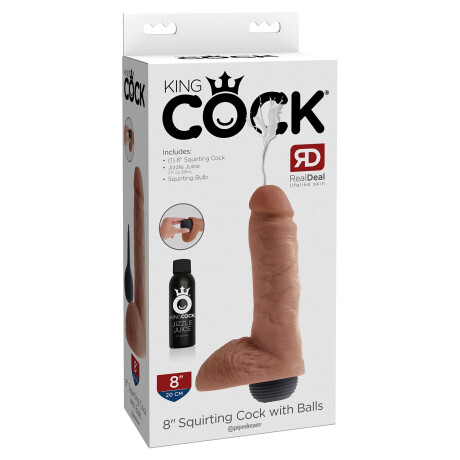 Realístico 8" Squirting Cock with Balls Realístico 8" Squirting Cock with Balls