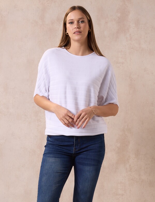 Buzo Dolman Acanalado BLANCO