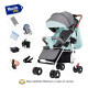Coche De Paseo Para Bebe 4 Ruedas Chasis Blanco Verde