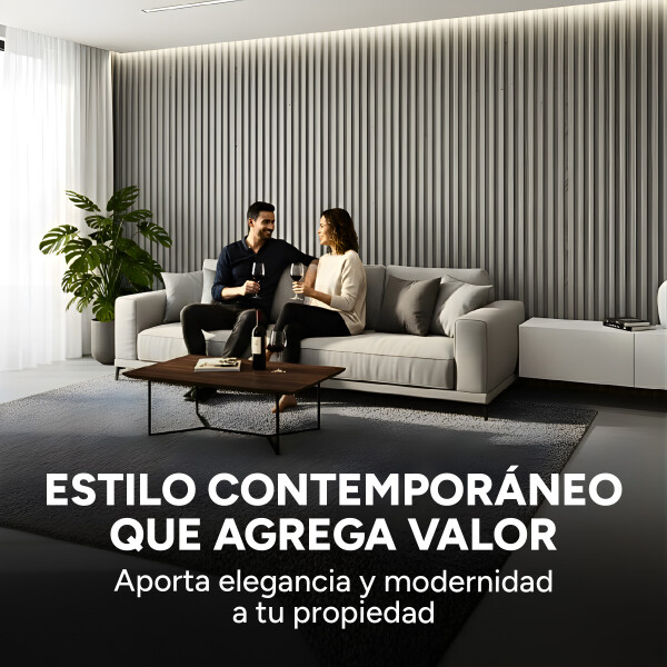 Pack x50 Wpc Simil Madera Wall Panel Lambrin 2.90x16.7 Color Mármol Gris