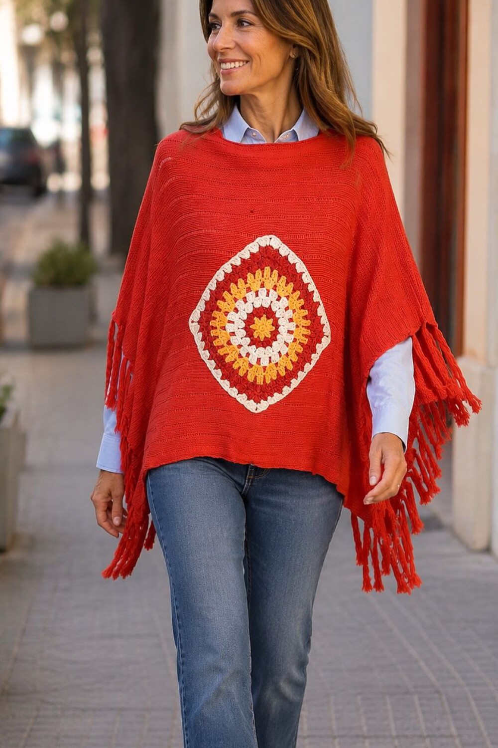 PONCHO ALBA Rojo