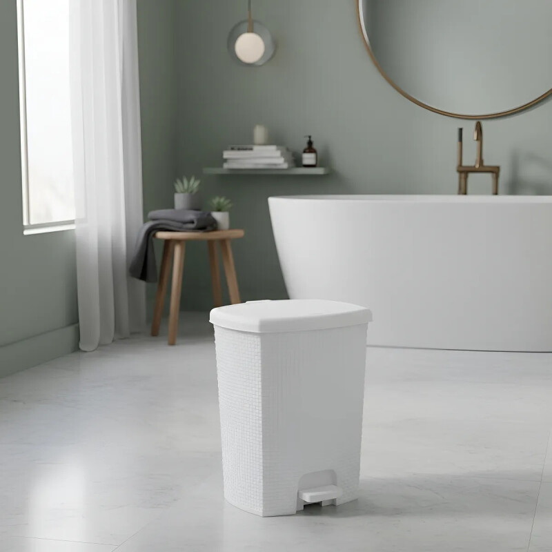 Tarro de residuos con pedal 14,5 lts BLANCO