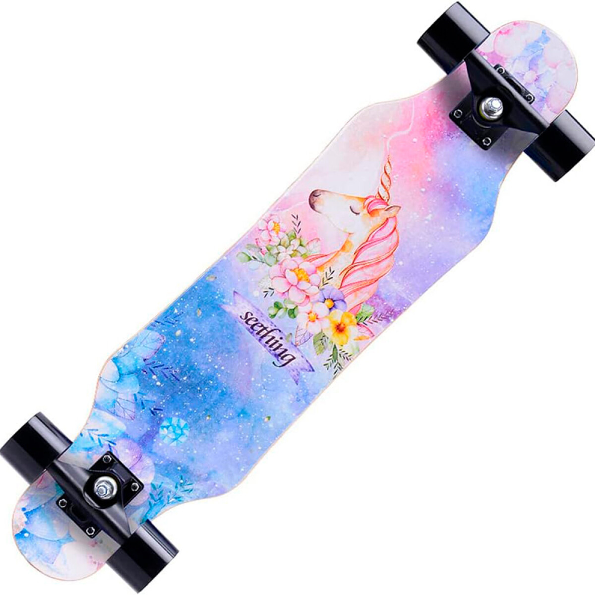 Longboard Skate Patineta Ruedas de Silicona - UNICORNIO 