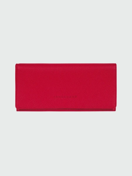 Longchamp - Billetera continental, Le Foulonné Rojo