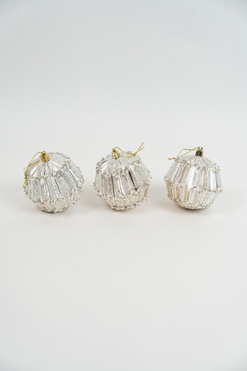 Colgante Esferas Acanaladas, 3un. - Color Unico 