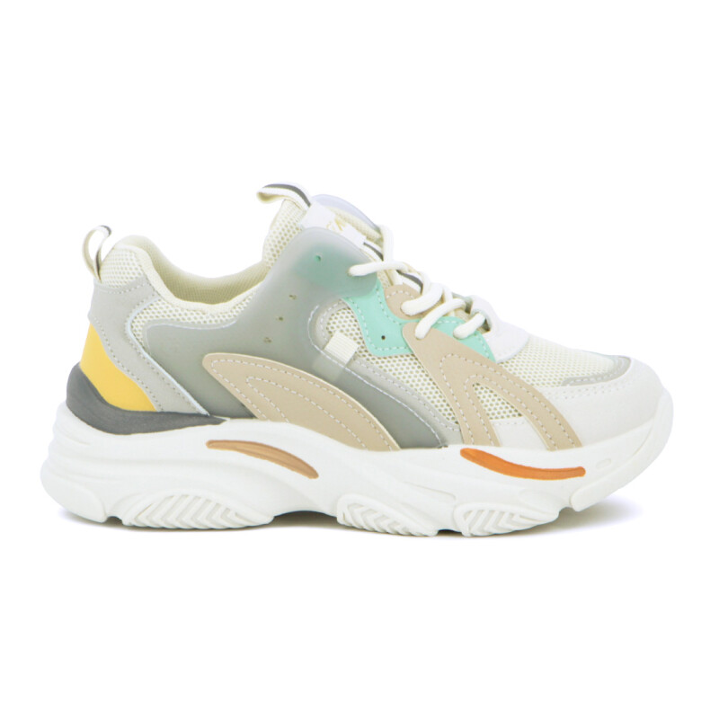 Austral Calzado Casual Ariadna C/Plataforma Acordonado - Gris-Beige Gris-Beige