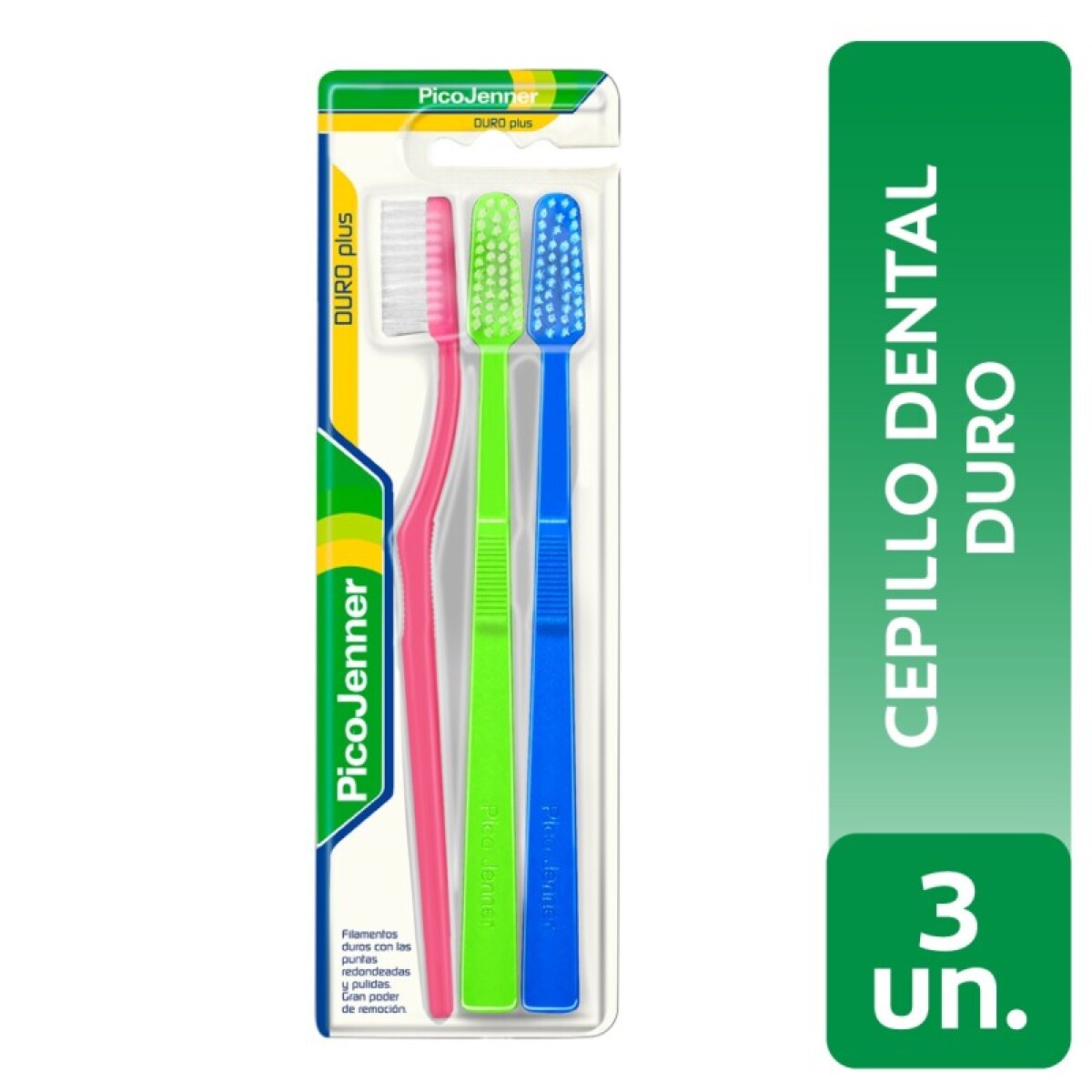 Packx3 cepillo dental Pico Jenner - Duro plus 