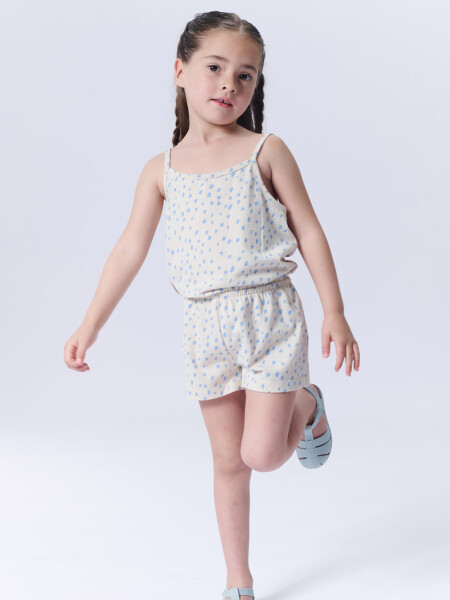 Enterito corto Estampado Lunares Beige