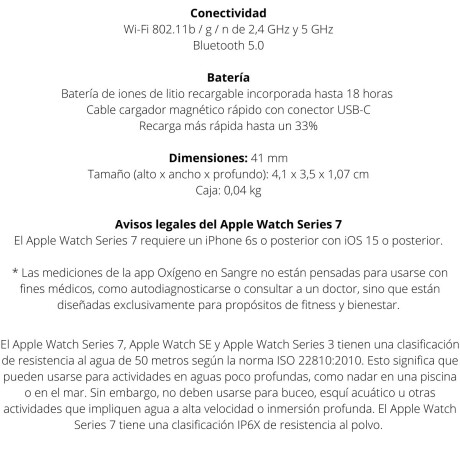 Apple watch Series 7 41MM GPS Blanco V01