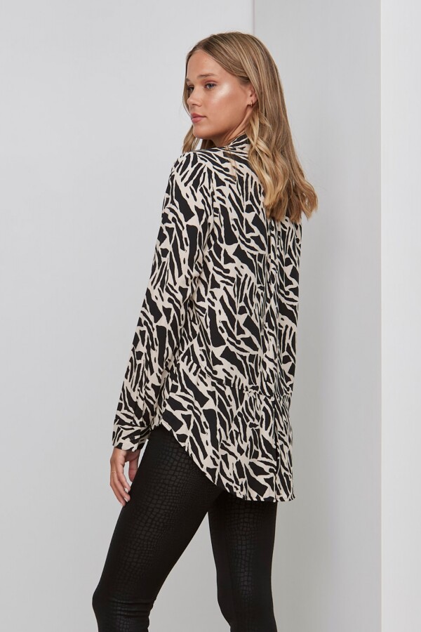 Camisa Printed NEGRO/BEIGE