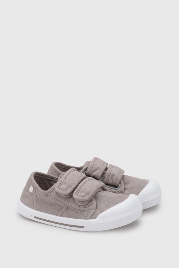 Zapatilla dos velcros Canvas V Topo Gris