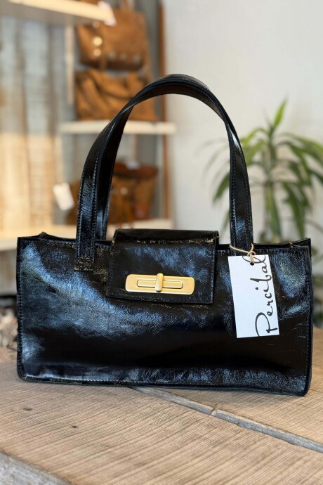 Tote Bag Baguette Negro Charol
