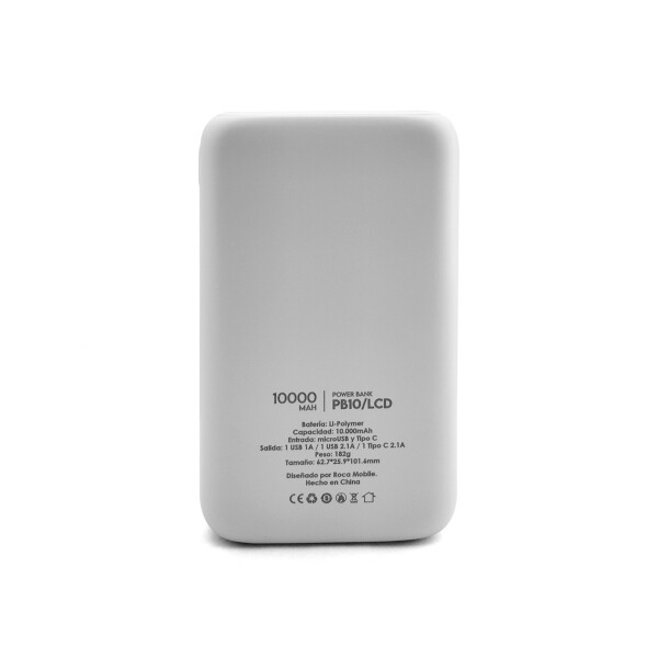 Power Bank Lcd 10000 mAh triple salida color blanco Power Bank Lcd 10000 Mah Triple Salida Color Blanco