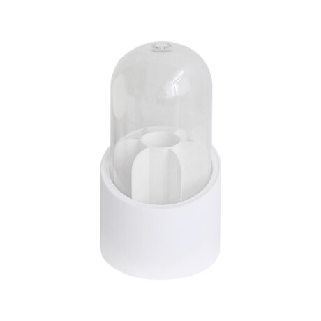 Organizador de brochas de maquillaje – 23.5x12cm – Plástico blanco y acrílico Blanco