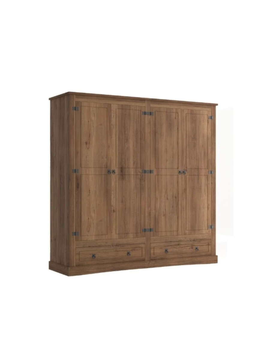 Ropero 4 Puertas 2 Cajones Nogal Recto Línea Mexicana 1781 