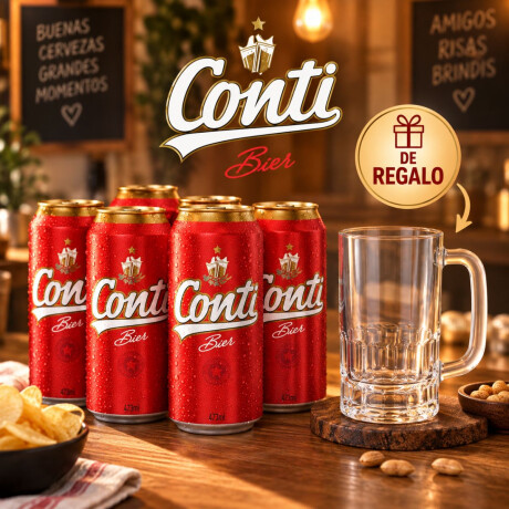 Promo Cerveza Conti x6 473ml + Chopp de cerveza de regalo Promo Cerveza Conti x6 473ml + Chopp de cerveza de regalo
