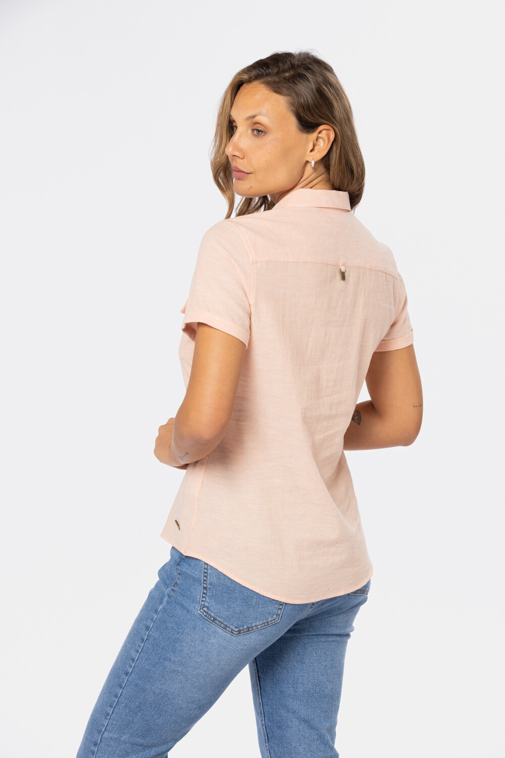 CAMISA DE LINO Coral