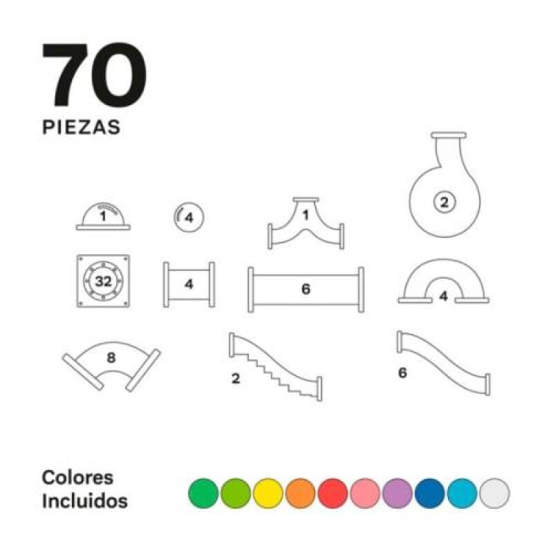 Bloques Magneticos Imanix Tobogan 70 Piezas Bloques Magneticos Imanix Tobogan 70 Piezas