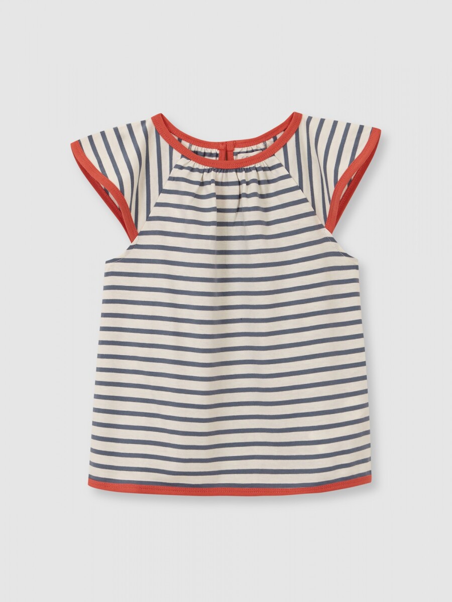Camiseta De Rayas Blanco