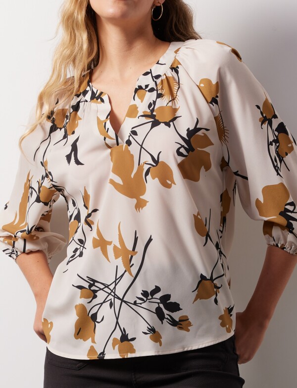 Blusa Gasa BEIGE/MULTI