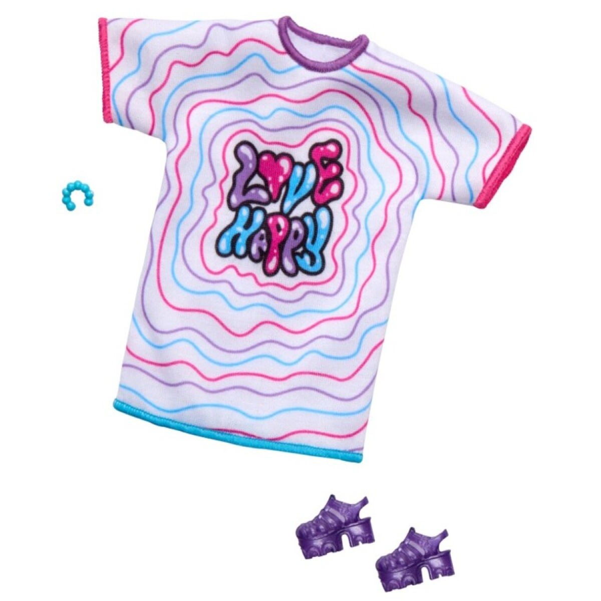 Accesorios de Ropa Barbie Complete Looks - ROJO-CELESTE-VIOLETA 