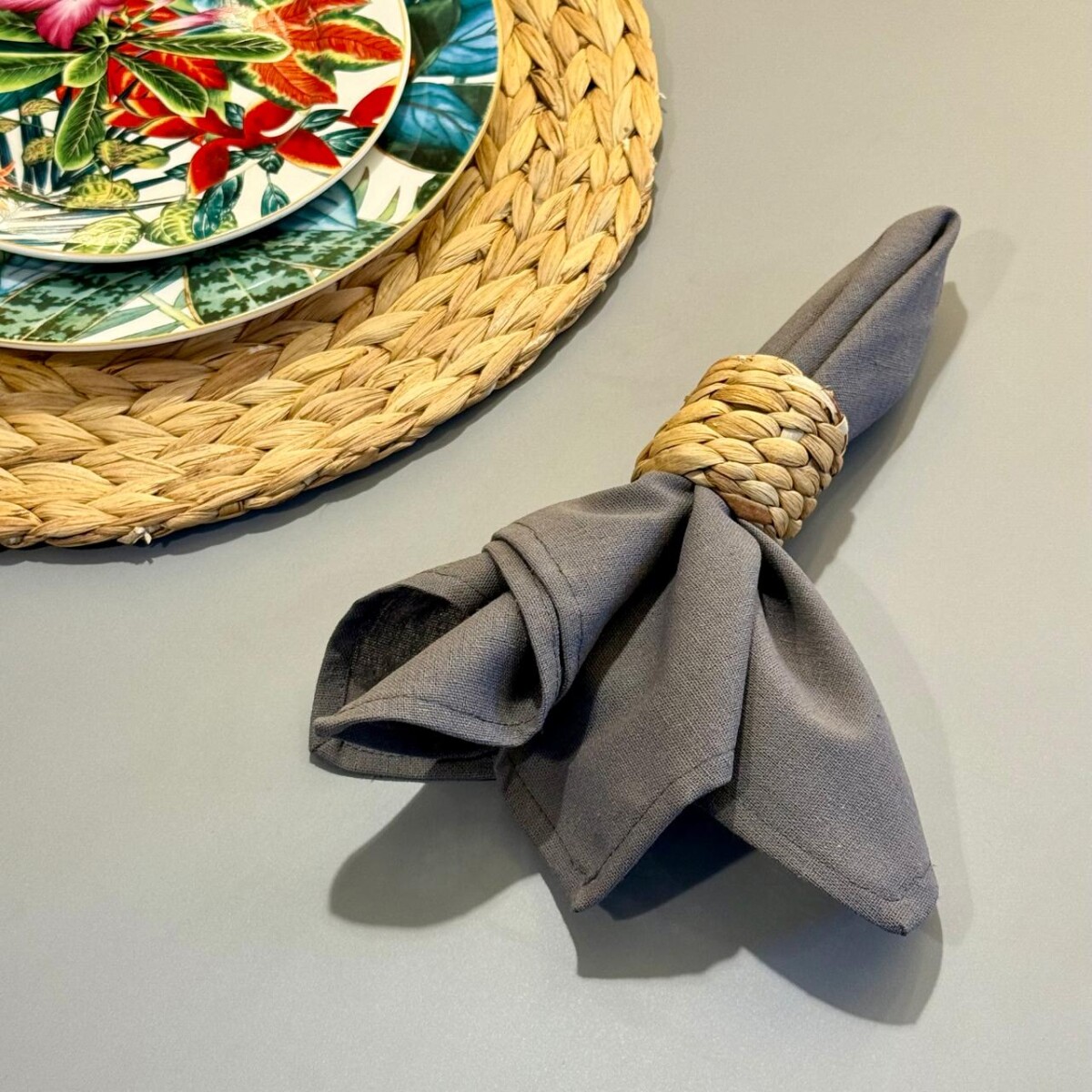 Servilleta Lino Gris 42cm x 42cm 