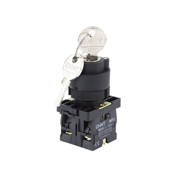 Selector plástico con llave 2pos. 1NA 0310