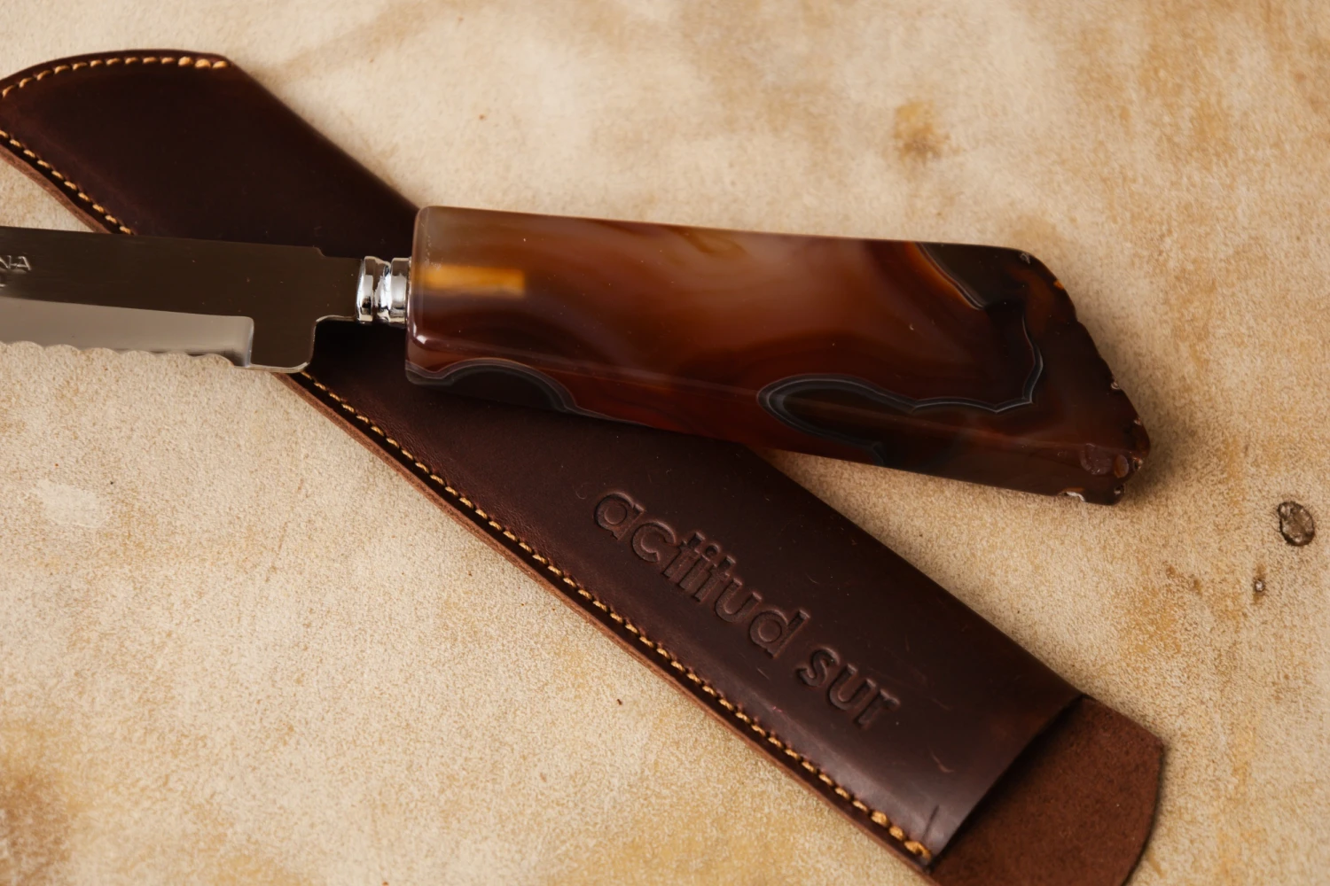 Rustic Stone Bread Knife