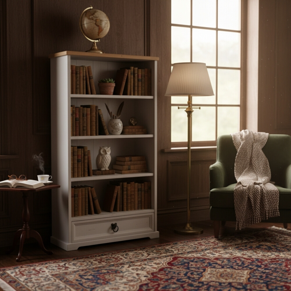 ESTANTERIA EN MADERA MACIZA BLANCO