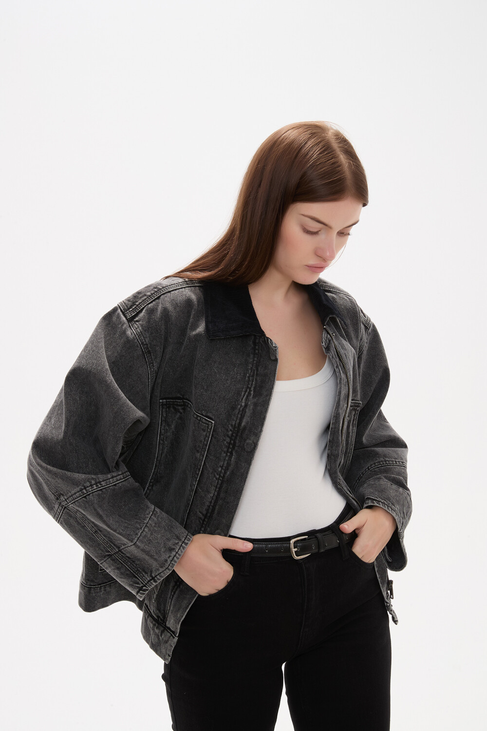 Campera Ralon Gris Oscuro