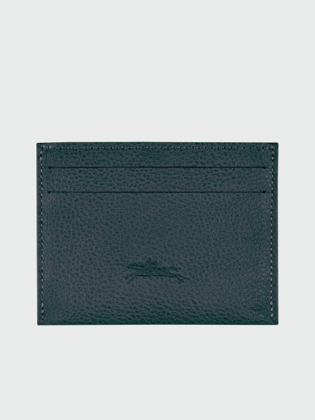 Longchamp -Tarjetero de cuero, Le Foulonné Gris