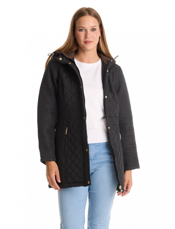 Campera Matelassé & Capucha NEGRO