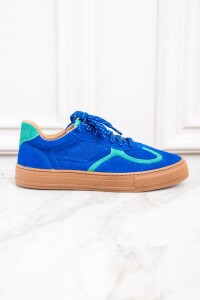 Zapatilla Gamuza Combinada Azul Francia