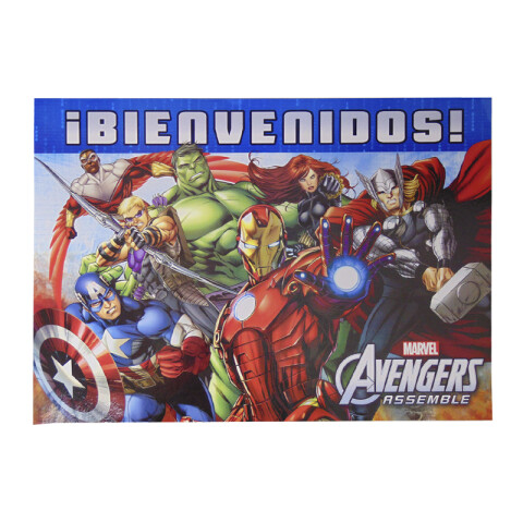 Cotillón infantil Afiche Cumpleaños Avengers x 1 U