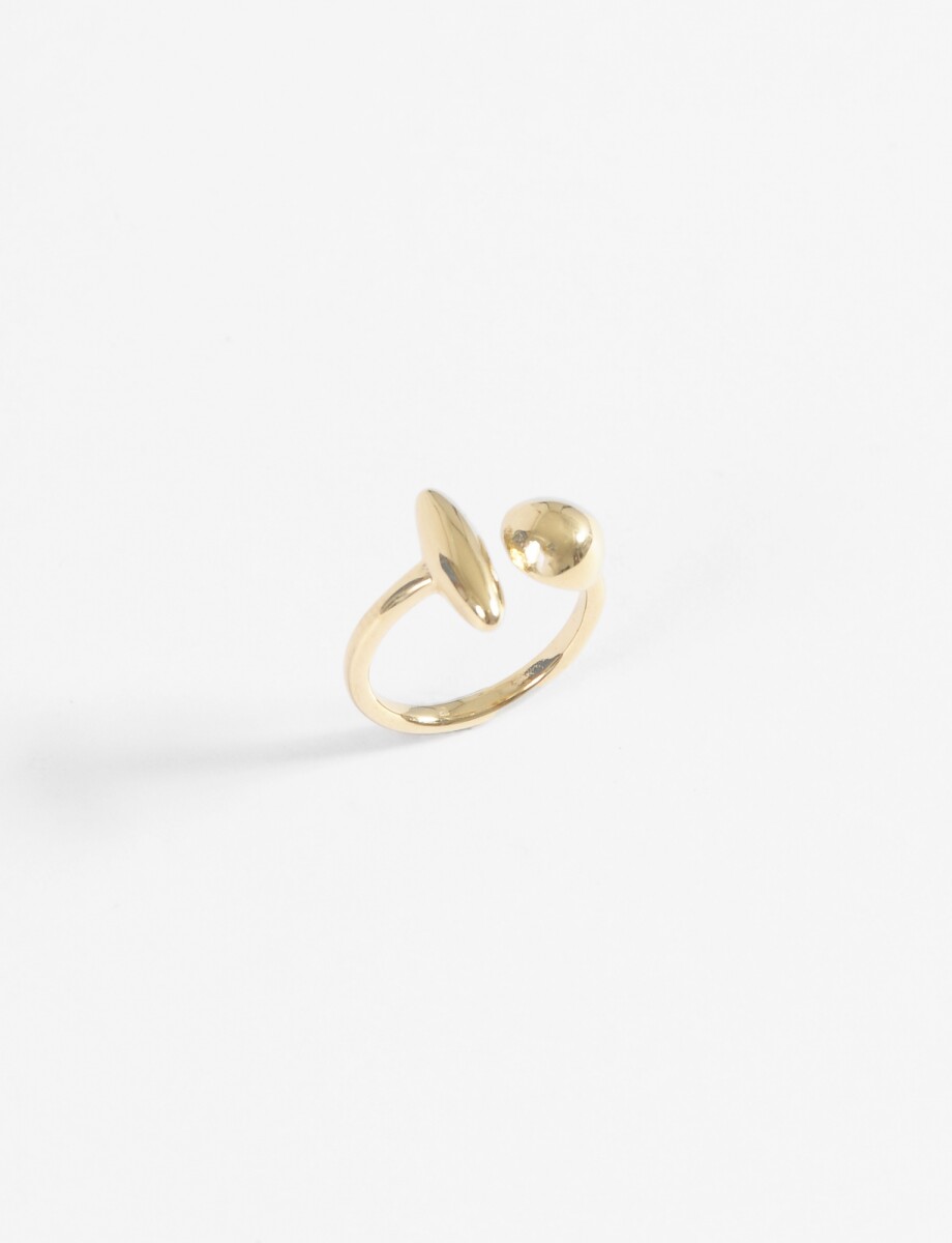 Anillo acero geométrico - dorado 