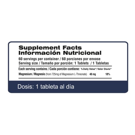 Magnesium L-threonato 60 Tabs Qualivits Magnesium L-threonato 60 Tabs Qualivits