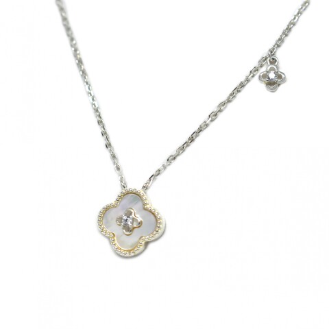 Cadena y Colgante en Plata 925 con Nacar y Zirconias Cadena y Colgante en Plata 925 con Nacar y Zirconias