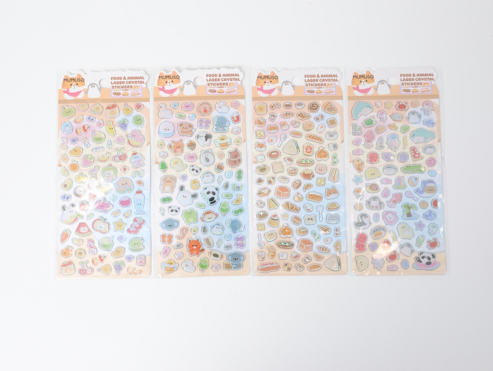 PEGATINAS LÁSER DE CRISTAL CON FORMA DE COMIDA Y ANIMALES 