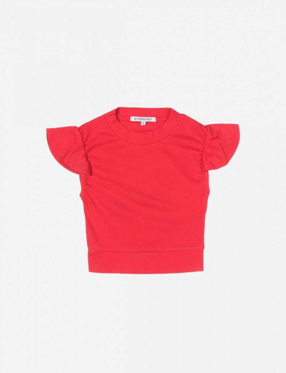 T-Shirt con volados - ROJO 