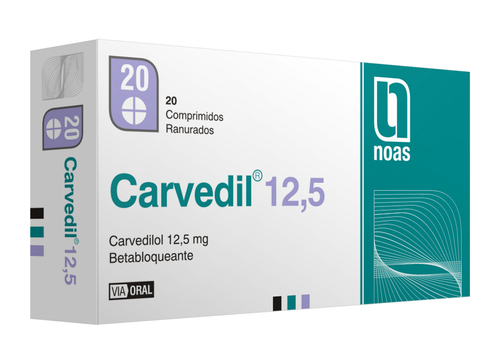 Carvedil 12.5mg 20 Comprimidos 