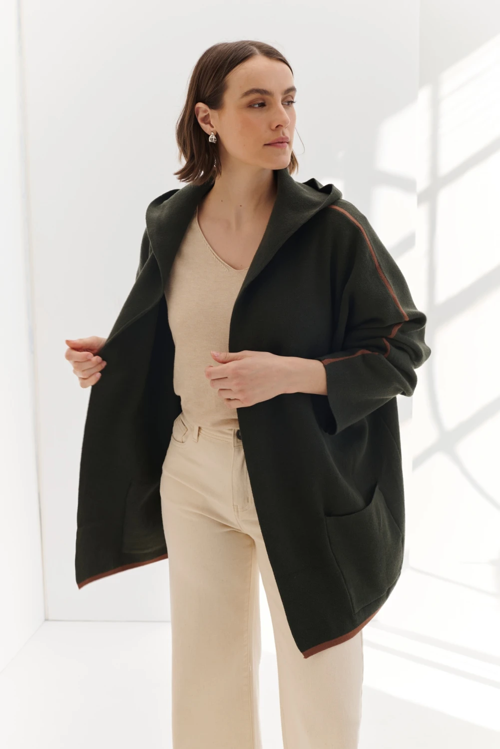 SACO CAPUCHA verde talle unico