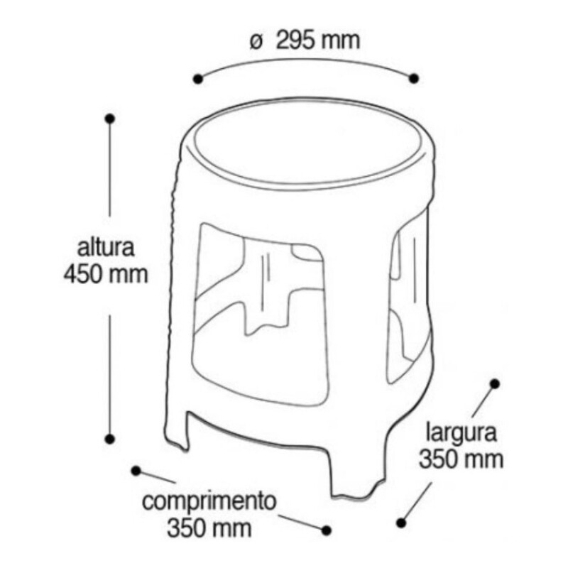 Banco Banqueta Taburete Simil Rattan Plástico Silla Calidad Gris