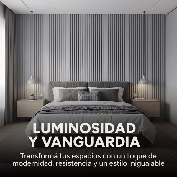 Revestimiento Wpc Simil Madera Wall Panel Lambrin 2.90x16.7 Color Gris Oscuro