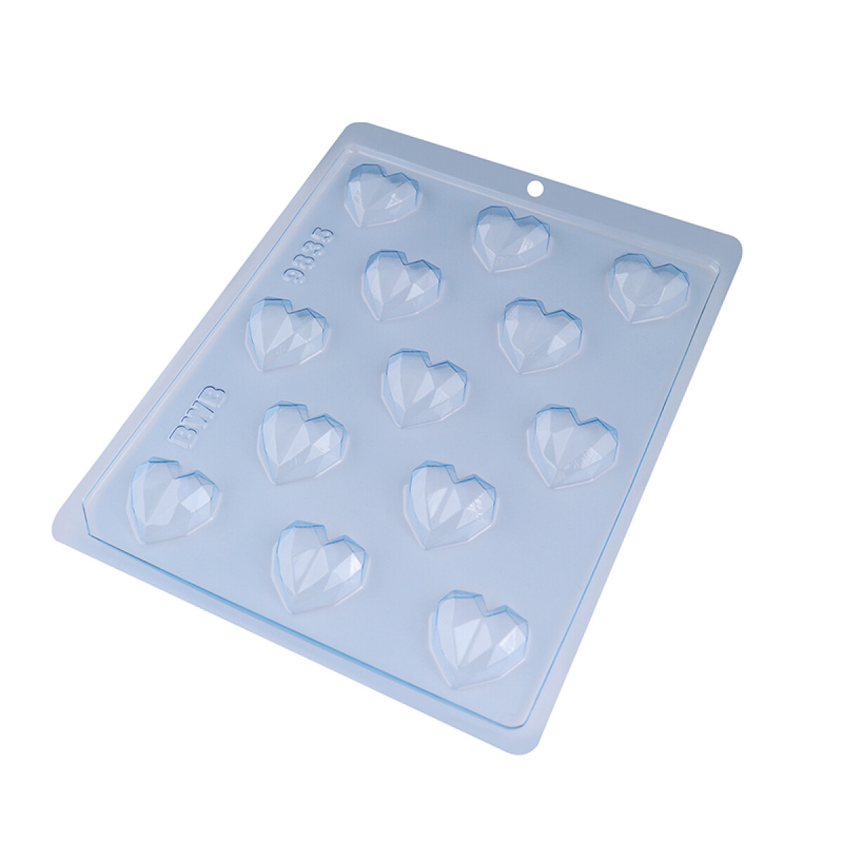 Placa Simple Bombón Corazón Facetado 